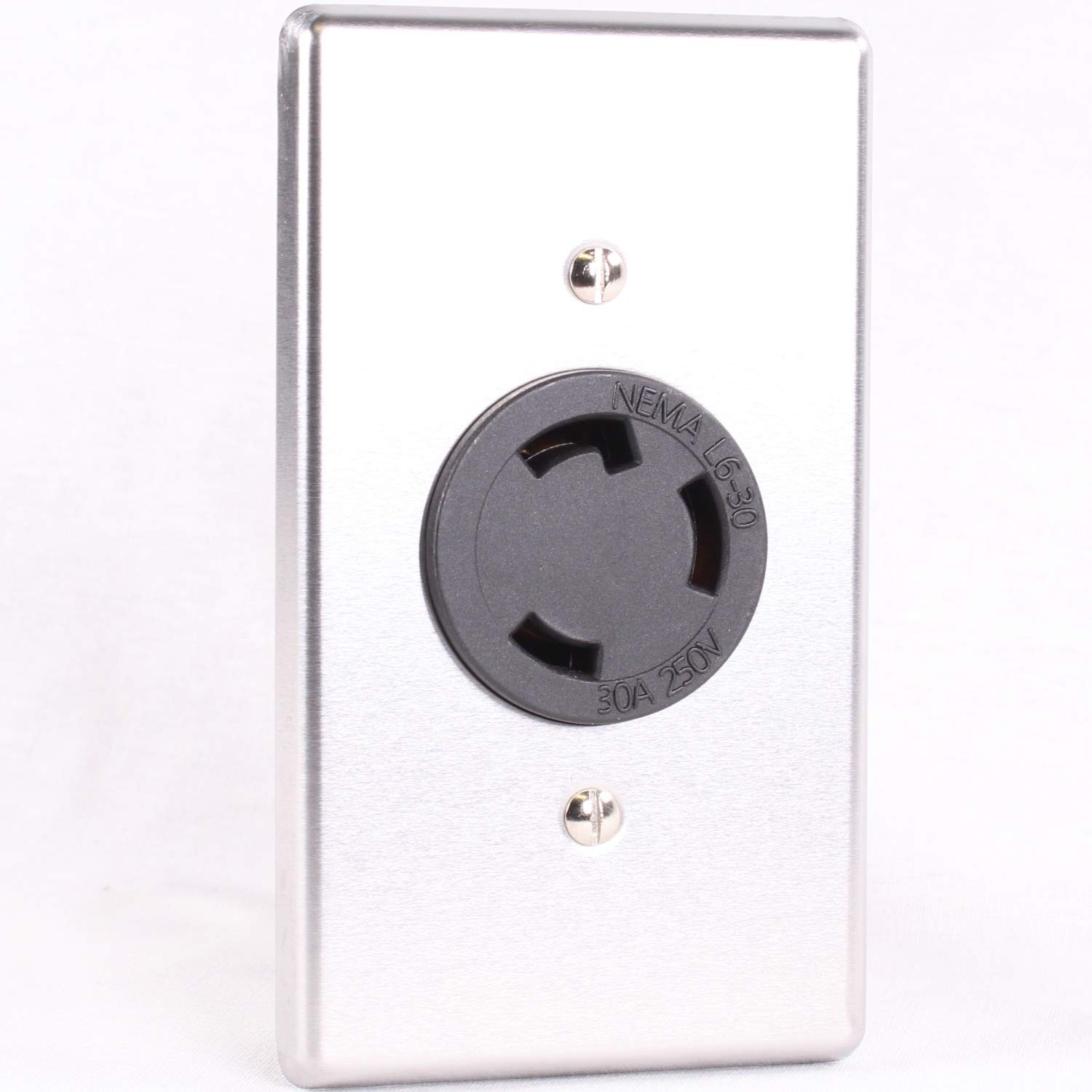 Journeyman-Pro 2620, NEMA L6-30R, 30A 250 Volt, 2620 w/SS Faceplate, Black