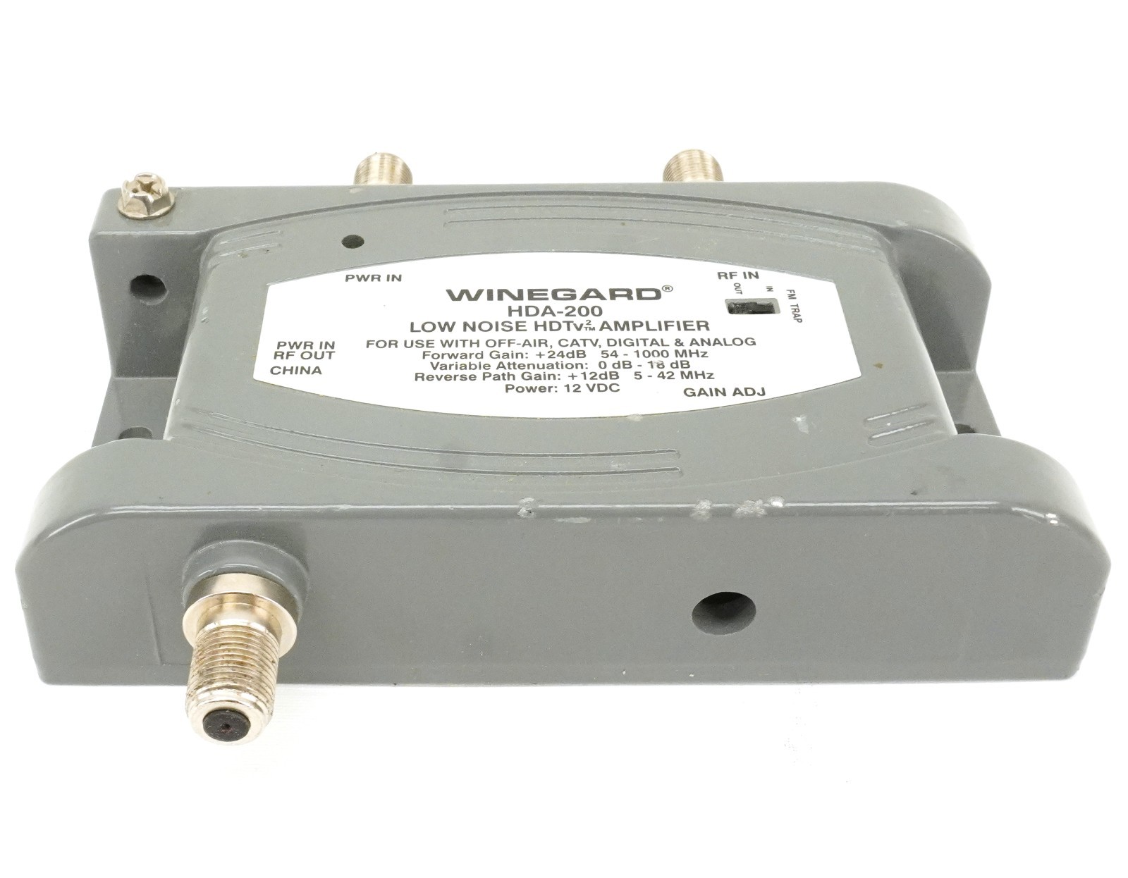Winegard HDA-200 Low Noise HDTV Distribution Amplifier Adj. Gain 5-1000 MHz 24dB