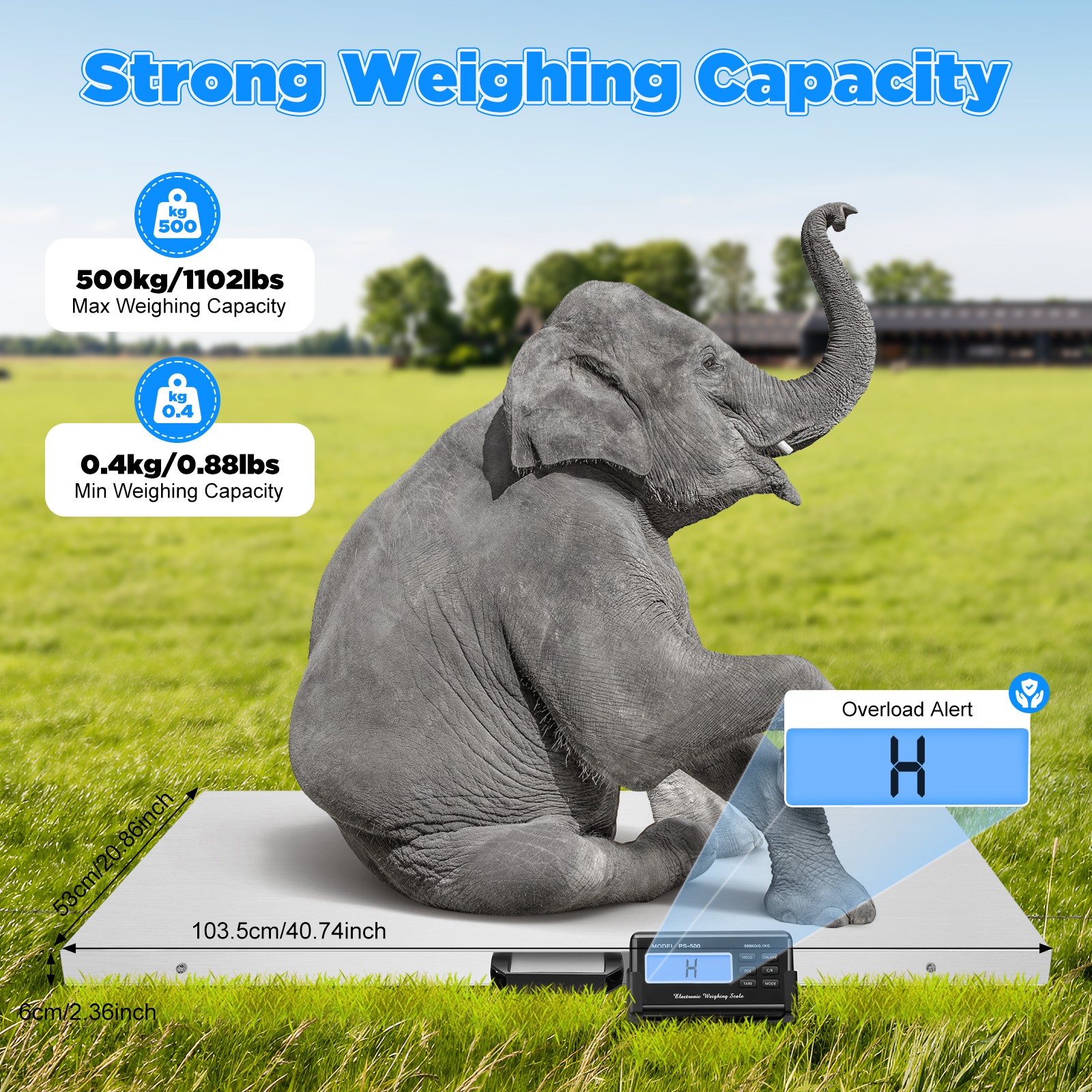 1100 Lbs Heavy Duty Digital Livestock Vet Scale Hog Pet Dog Sheep Goat Scale US