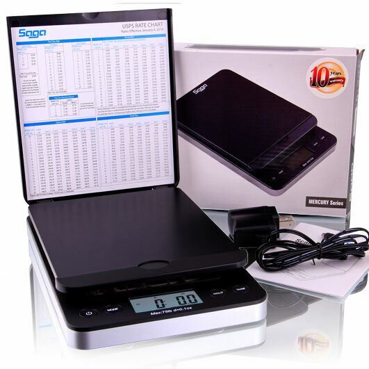 SAGA Digital Postal Scale 86lb X 0.1oz Shipping Scale Weight Postage W/AC In USB