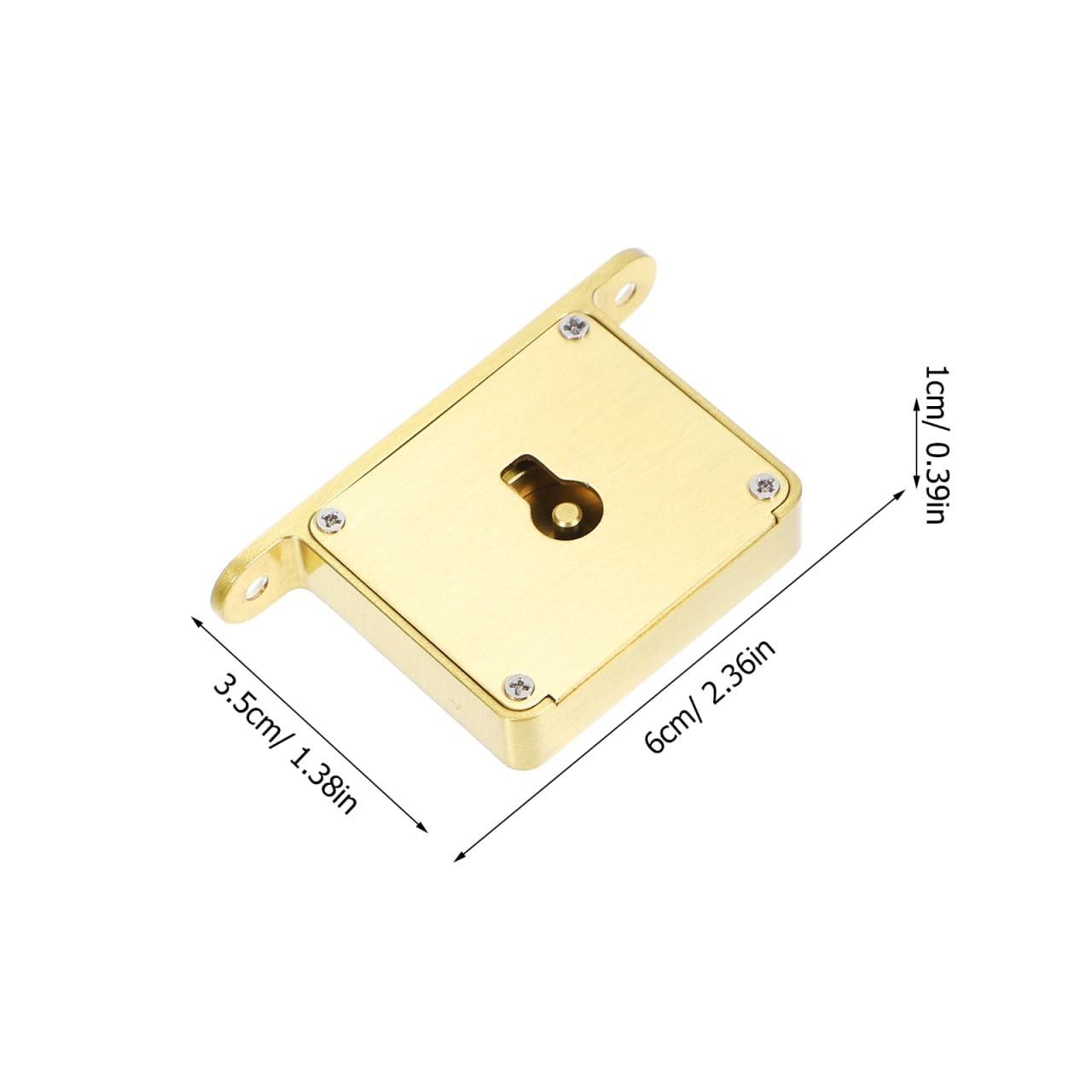 Retro Drawer Antique Brass Cabinet Lock Key Desk Furniture 2.36×1.37 Inch
