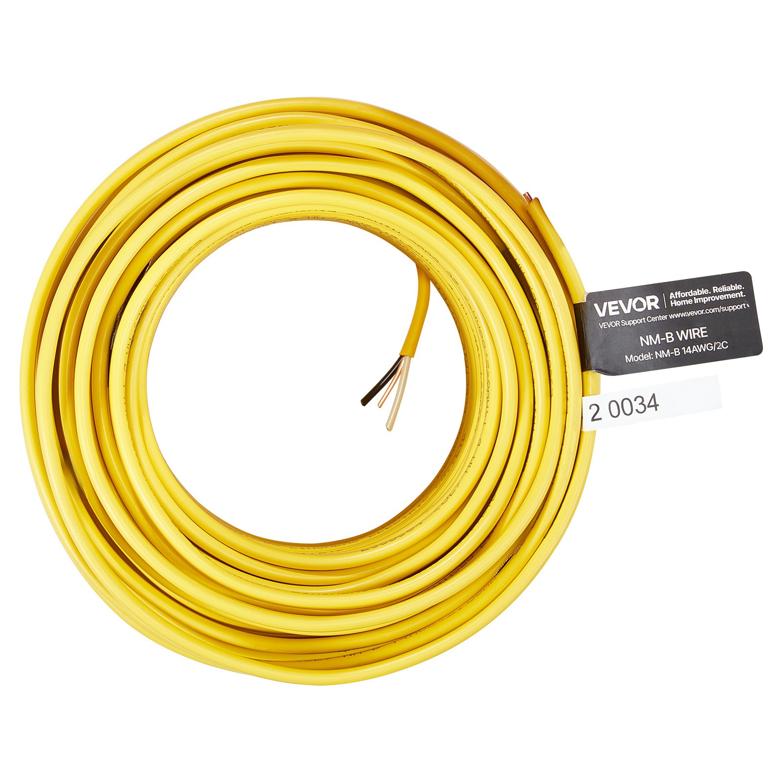 VEVOR NM-B Wire 14AWG/2C Copper Core Cable 100 ft Electrical Wire with Ground