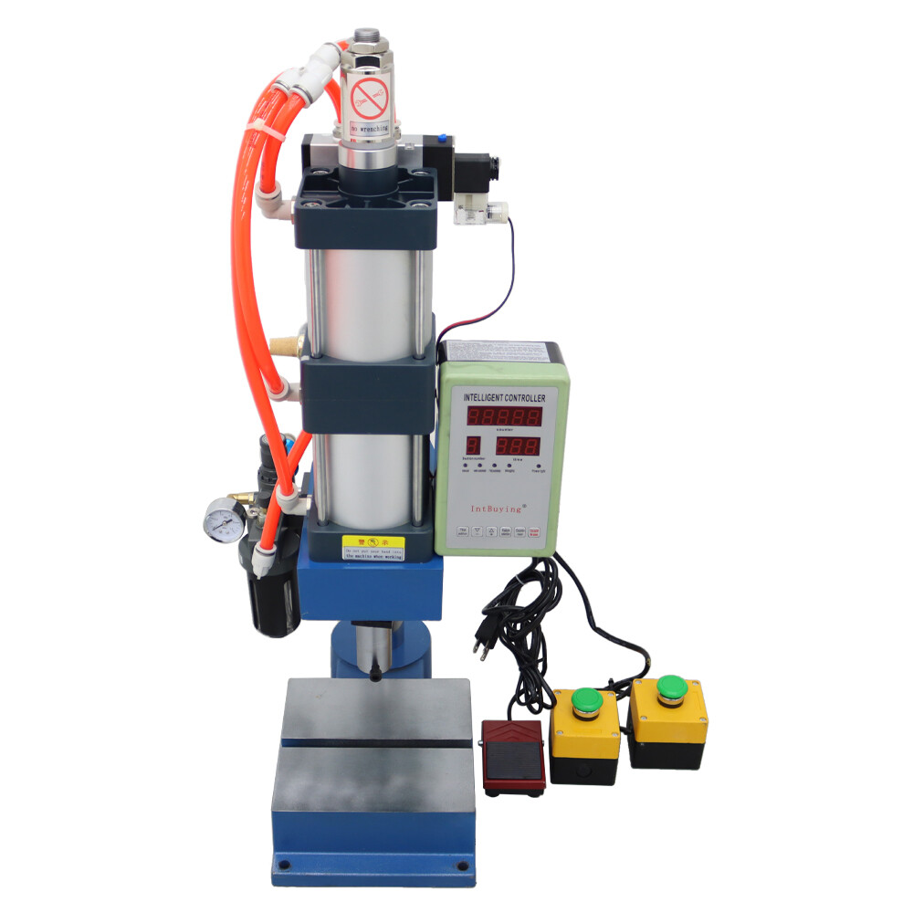 2205lbs/1000kg Pneumatic Punch Press Machine Adjustable Cylinder Stroke 2Buttons