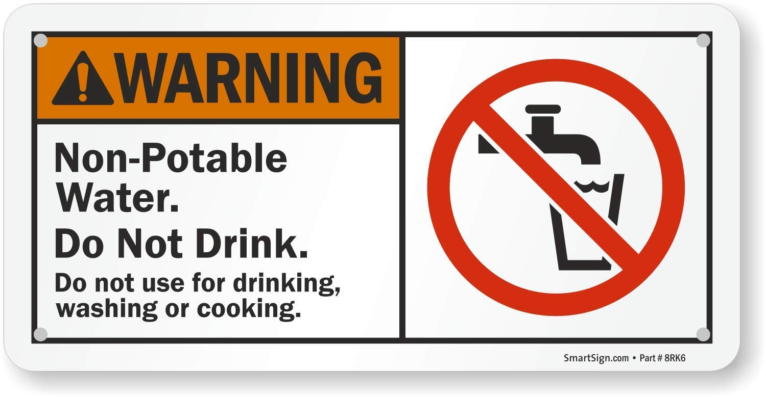 Non-Potable Water Do Not Drink Sign 5×10 Inch Aluminum Warning Notice Metal