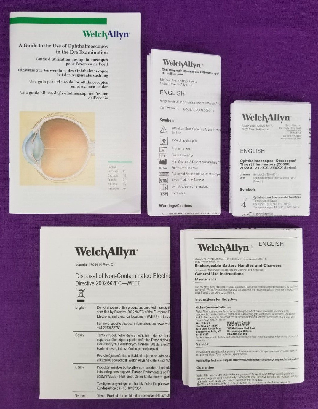 Welch Allyn 3.5v MacroView Otoscope Ophthalmoscope LED Set – In box