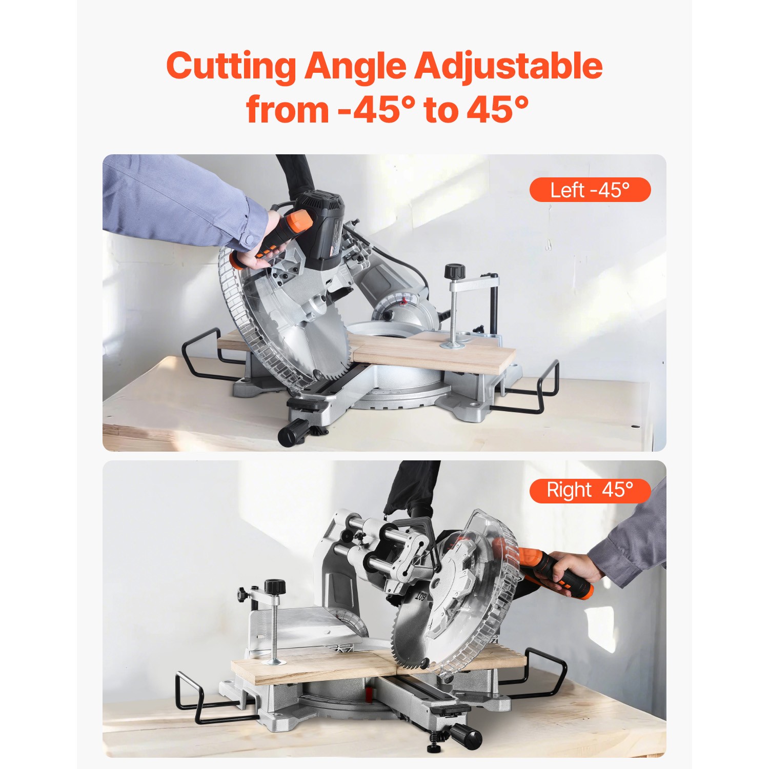 Sliding Compound Miter Saw 12-In Blade 15 Amp Motor Corded Double Bevel 60-Tooth