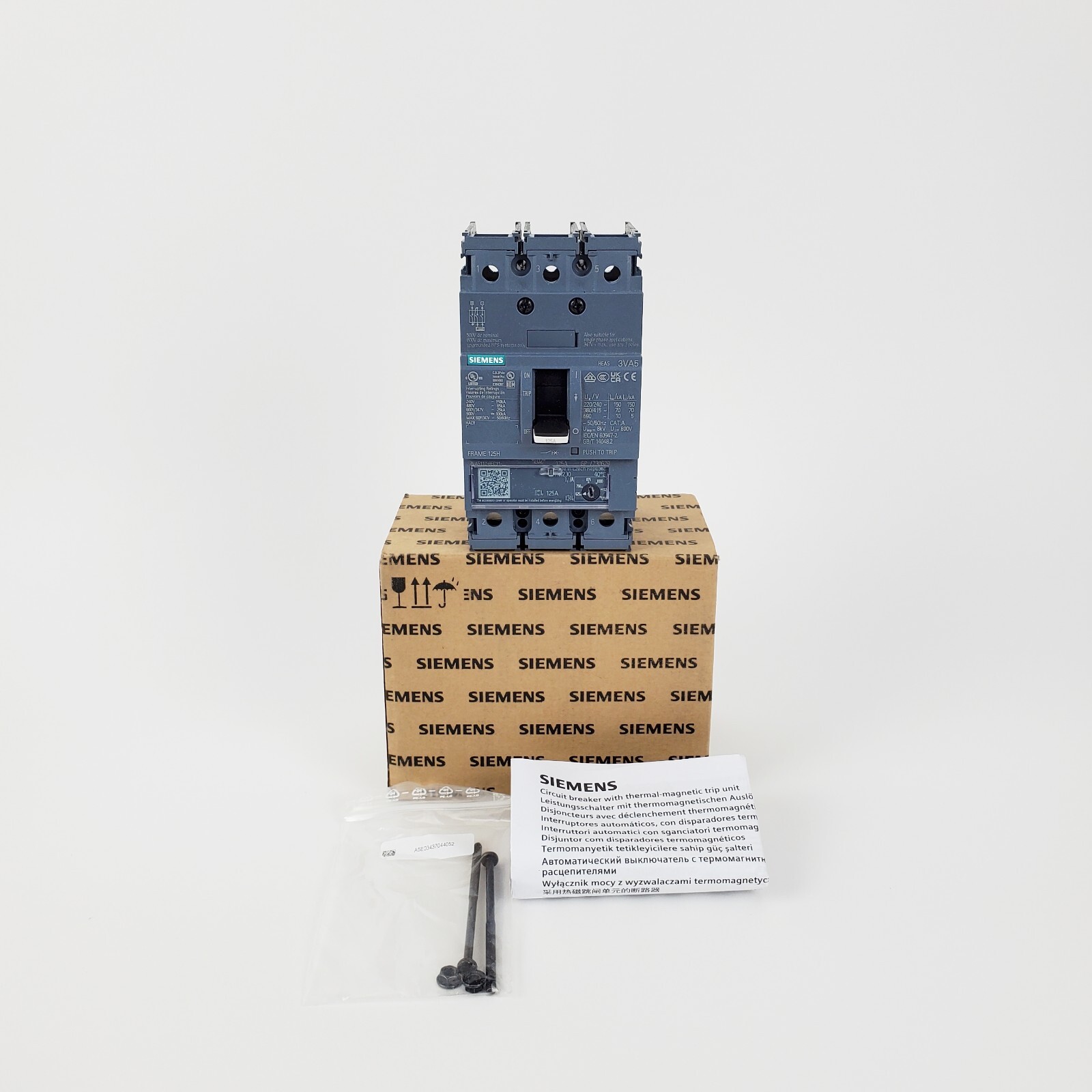 Siemens 3VA5112-6EC31-0AA0 3-Pole 125A Circuit Breaker , New!