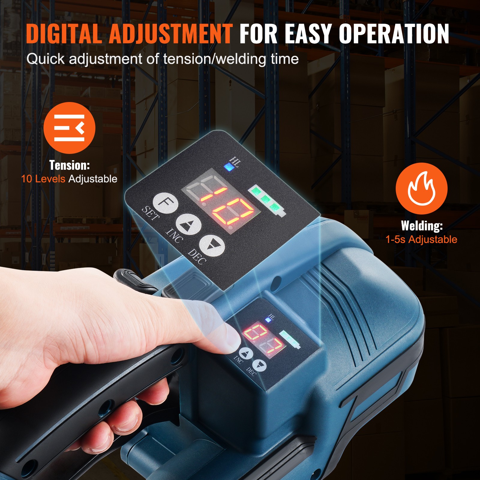 VEVOR Automatic Electric Strapping Machine Tool for PP/PET 0.35″-0.63″ Straps
