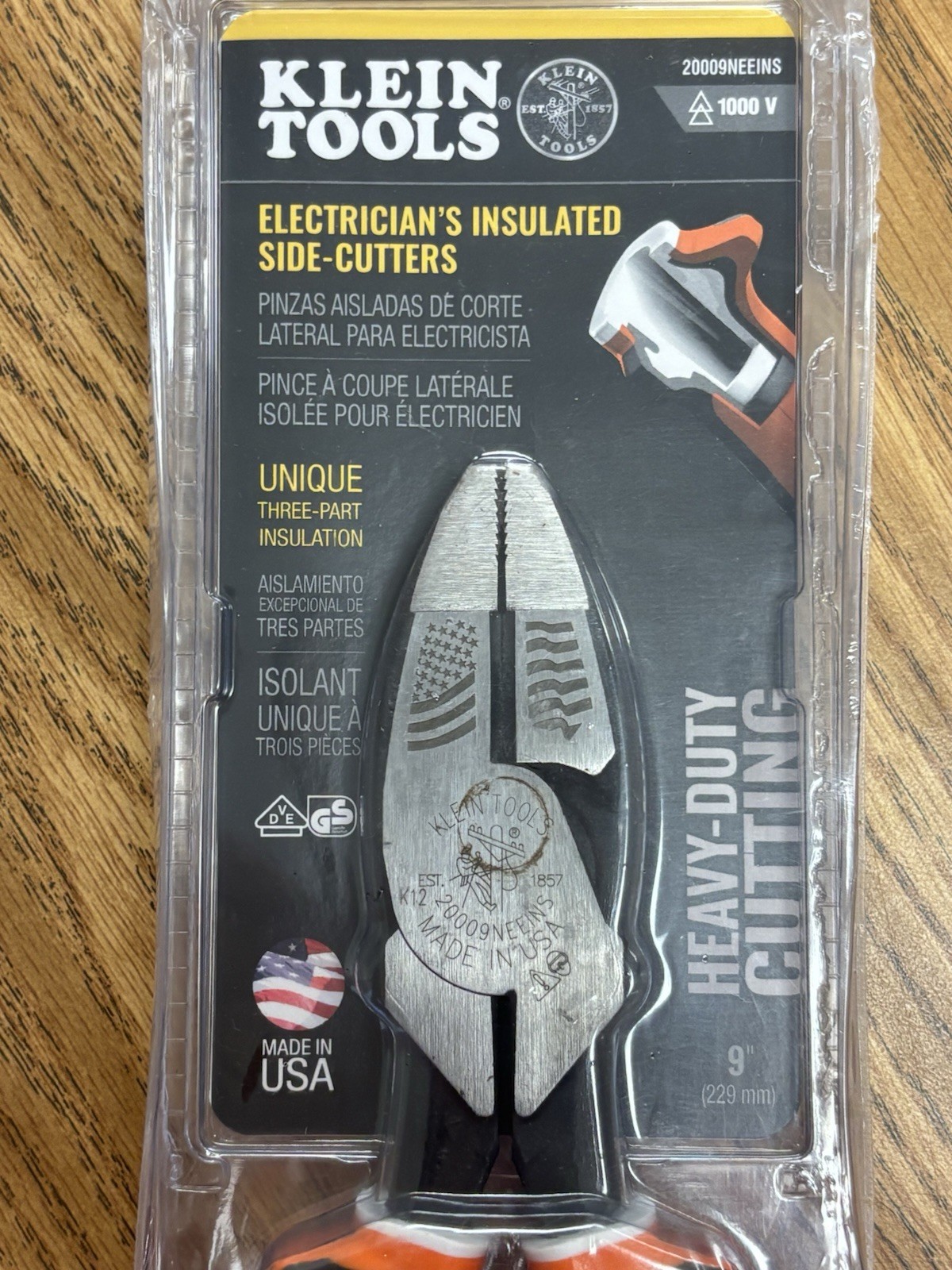 Klein Tools 20009NEEINS Electrician Insulated Side Cutters 9” 1000V New USA