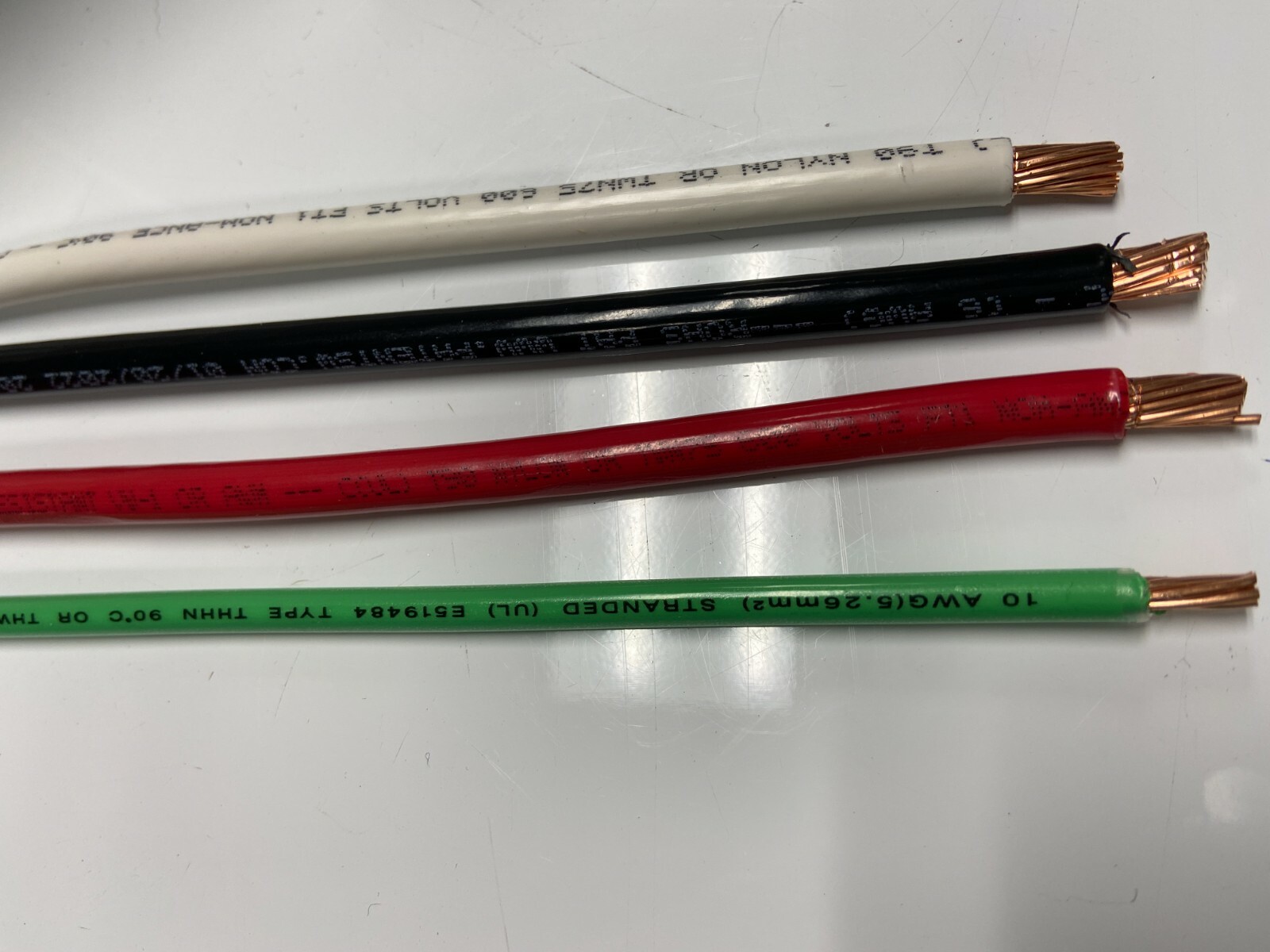 27′ EA THHN THWN 6 AWG GAUGE BLACK WHITE RED COPPER WIRE + 27′ 10 AWG GREEN