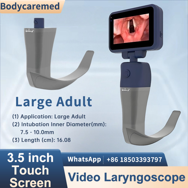 3.5 Inch Touch Screen video laryngoscope with large Adult Blades