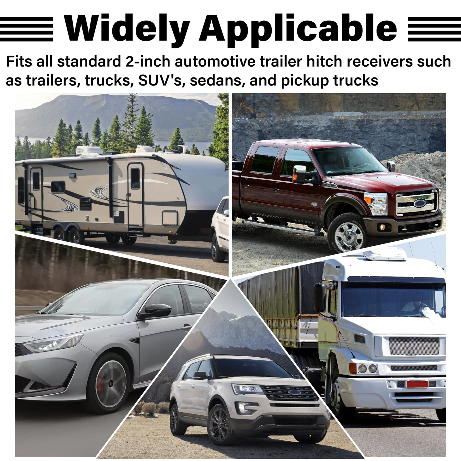 2 Inch Rubber Trailer Hitch Cover, Durable Tow Full Cover Pattern, No Pattern