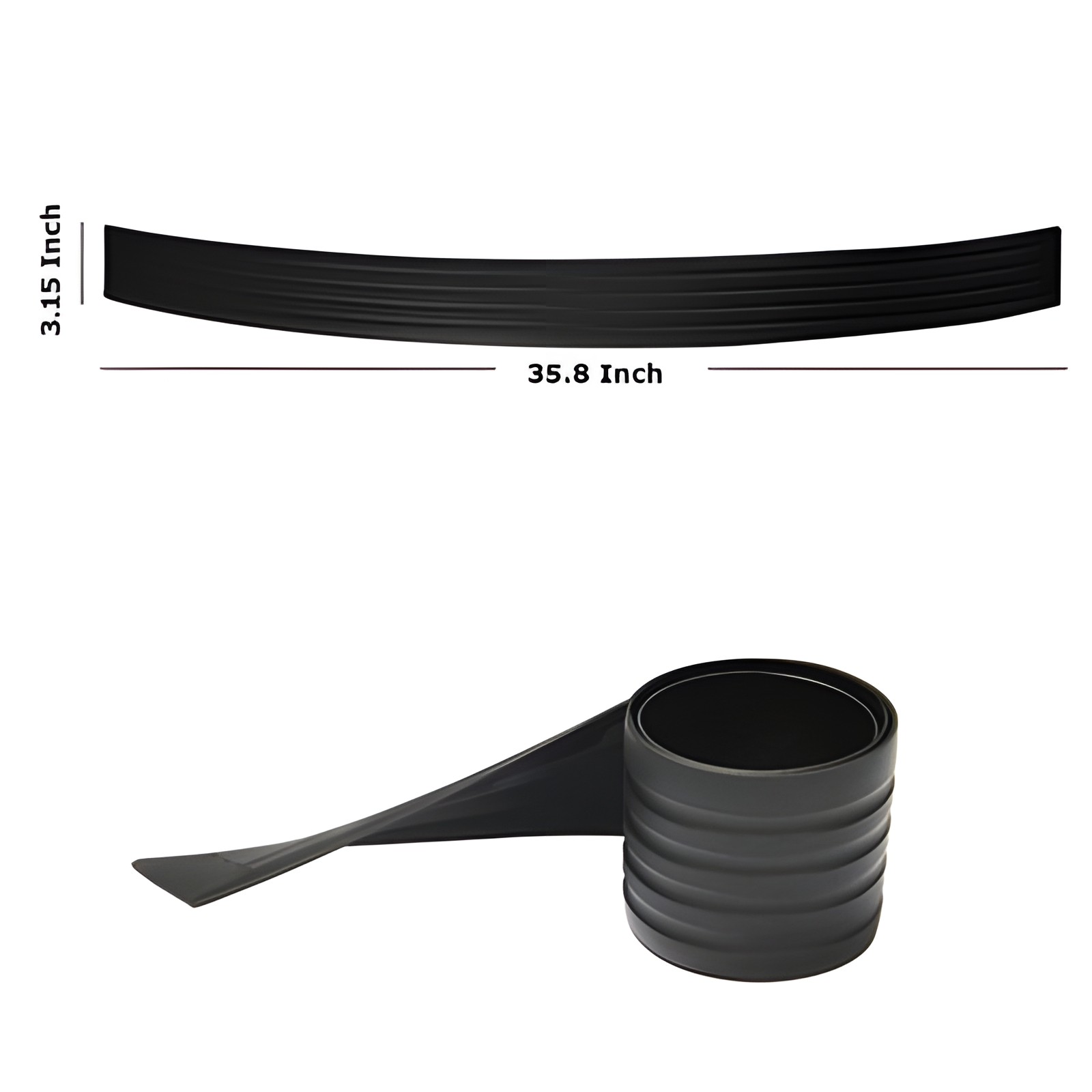 Universal Car Rear Bumper Protector Guard Black Rubber Anti-Scratch Trim Cover