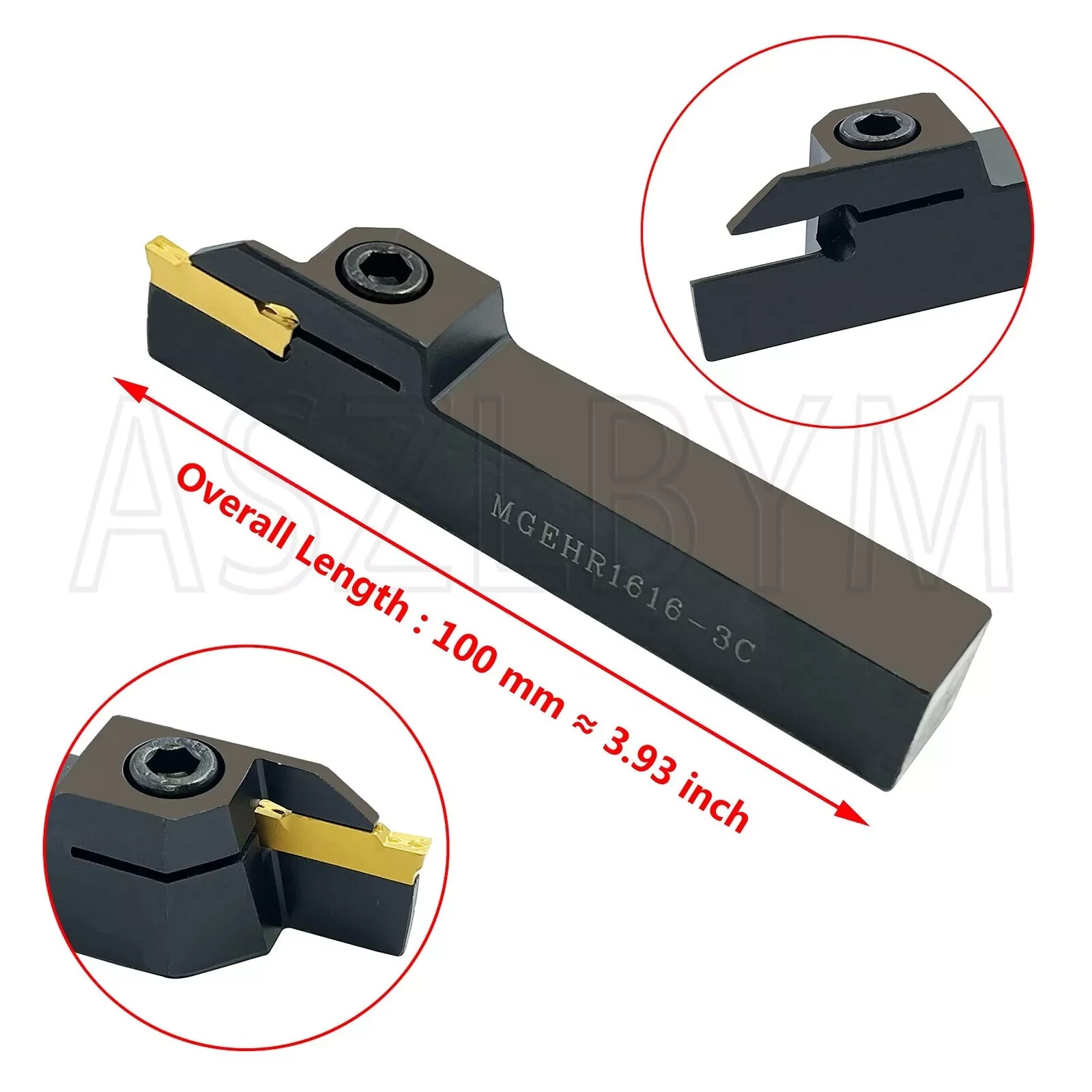 Lathe Grooving Tool Holder Grooving Cut-Off Tool Holder MGEHR1616-3 With 11pc