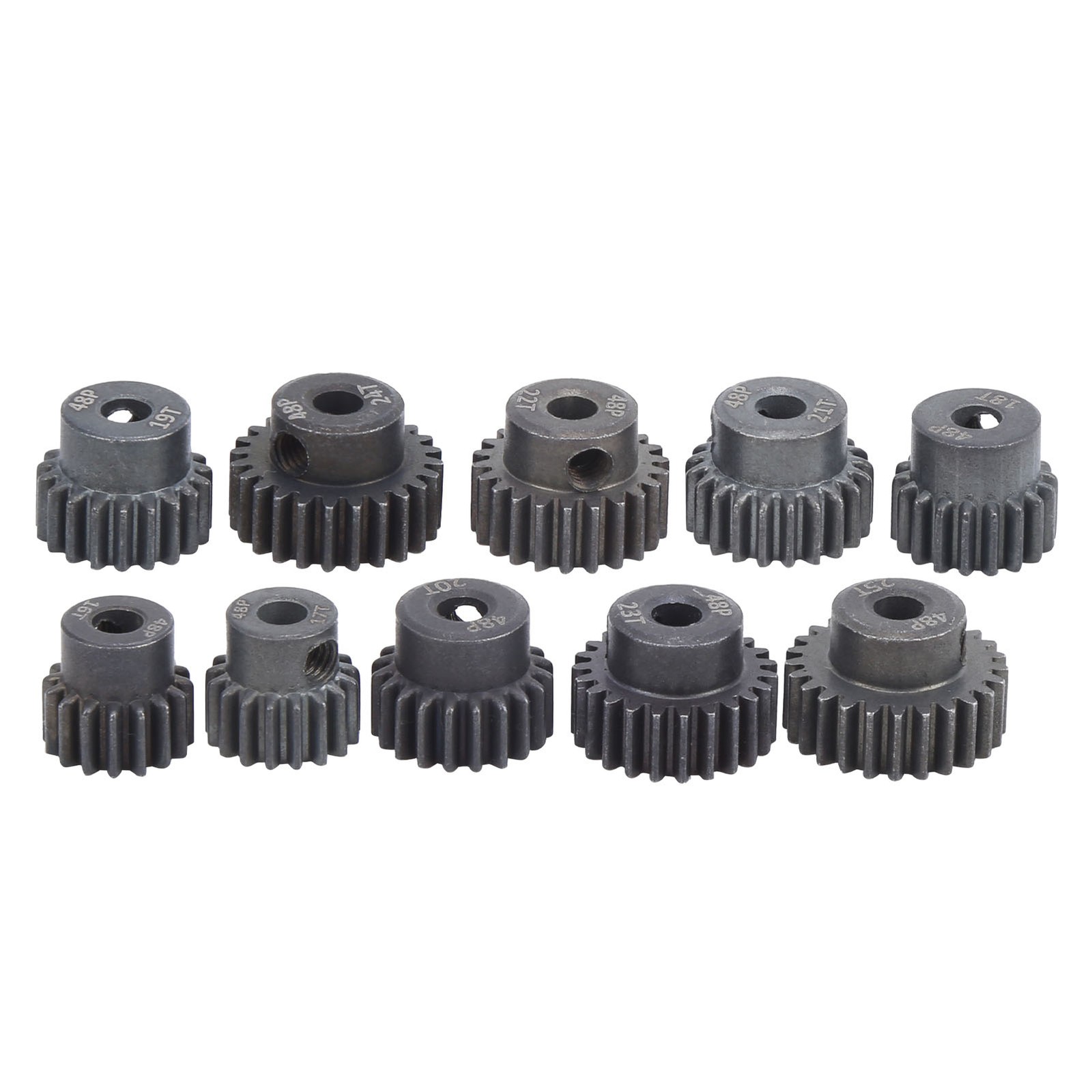 10Pcs/Set 16T‑25T 7075 48P Steel RC Car Motor Gear Pinion For 1/8 1/10 Brushless