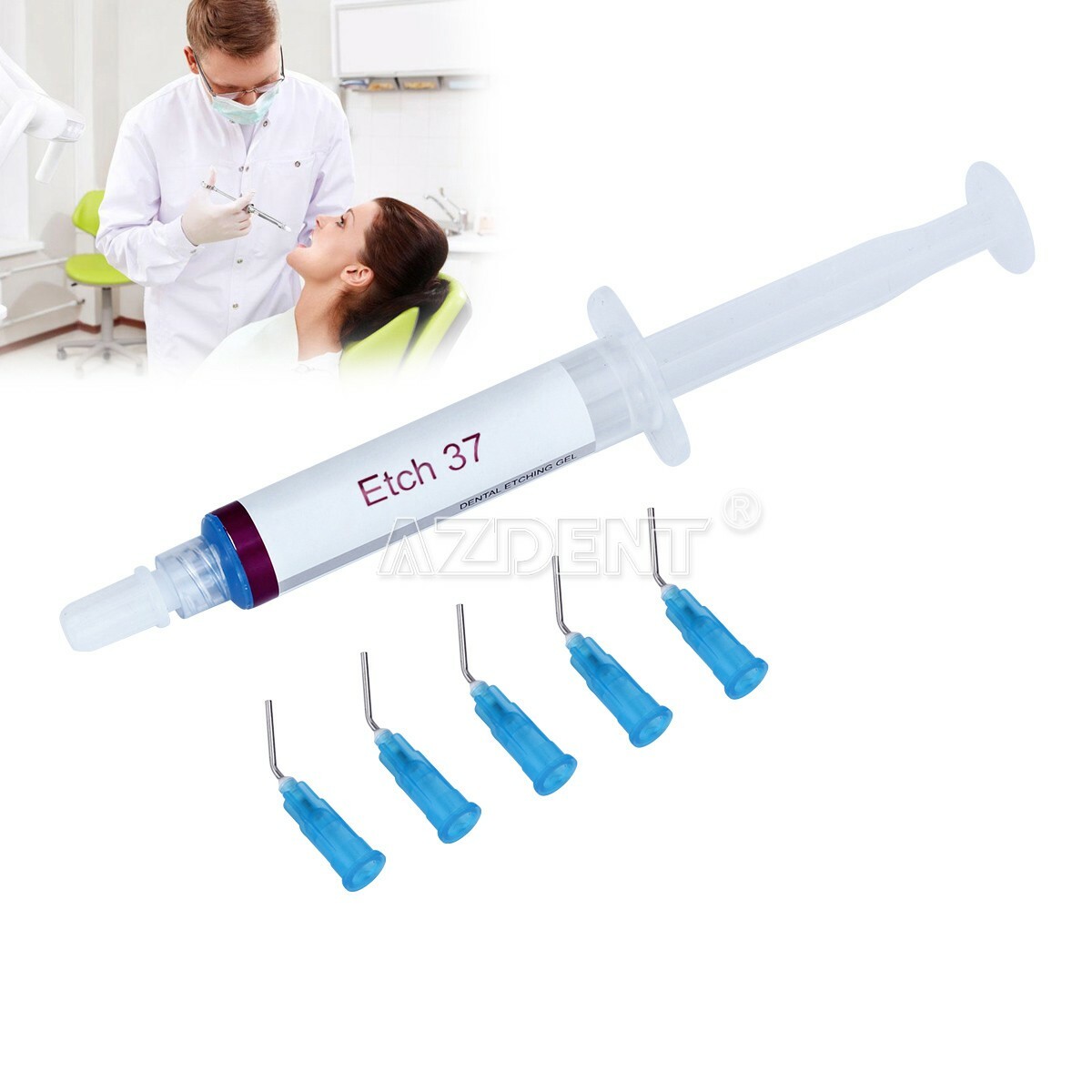 Dental Etchant Gel 37% Bonding Acid Etching Silica Gel Enamel Dentin 5ml +5 tips