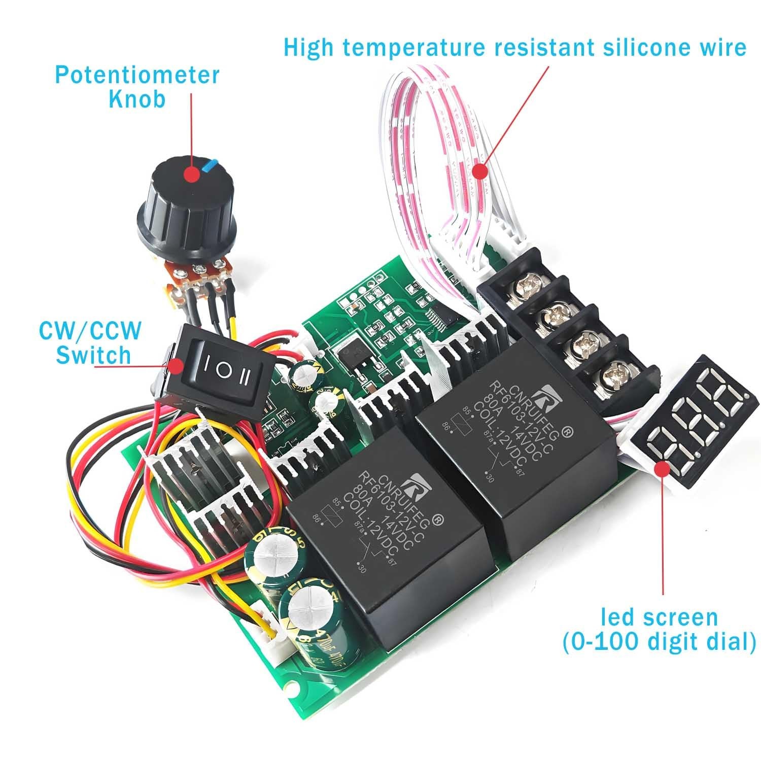 NEWNEWLIU PWM DC Motor Speed Controller,12V/24V/36V/48V/40A LED Display…