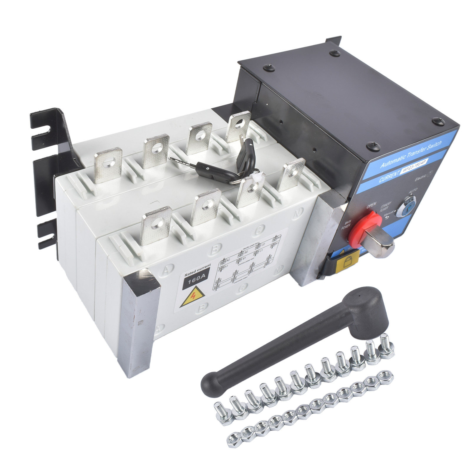 Replacement Industrial Automatic TransferSwitch 4P 160A 110V or 220V Auto/Manual