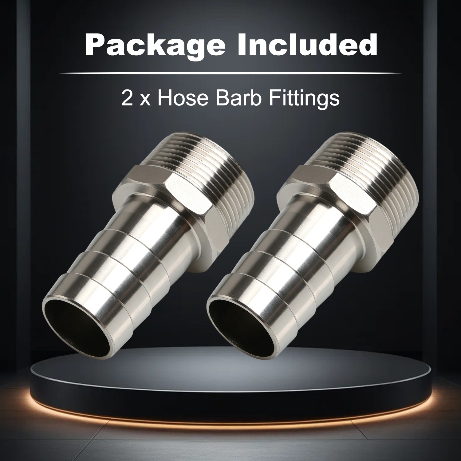 2x 1-1/4″ to 1-1/4″ NPT Male Hose Barb Fittings for Gas Air Water Pipes