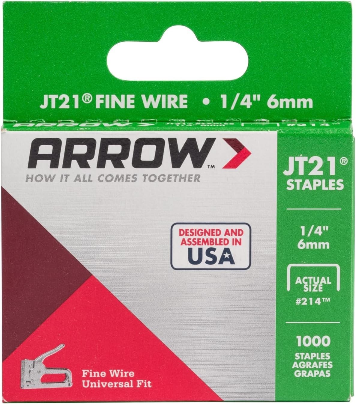 1/4-Inch Arrow JT21 Staples for Crafting & Upholstery – 1000 High-Quality Pieces