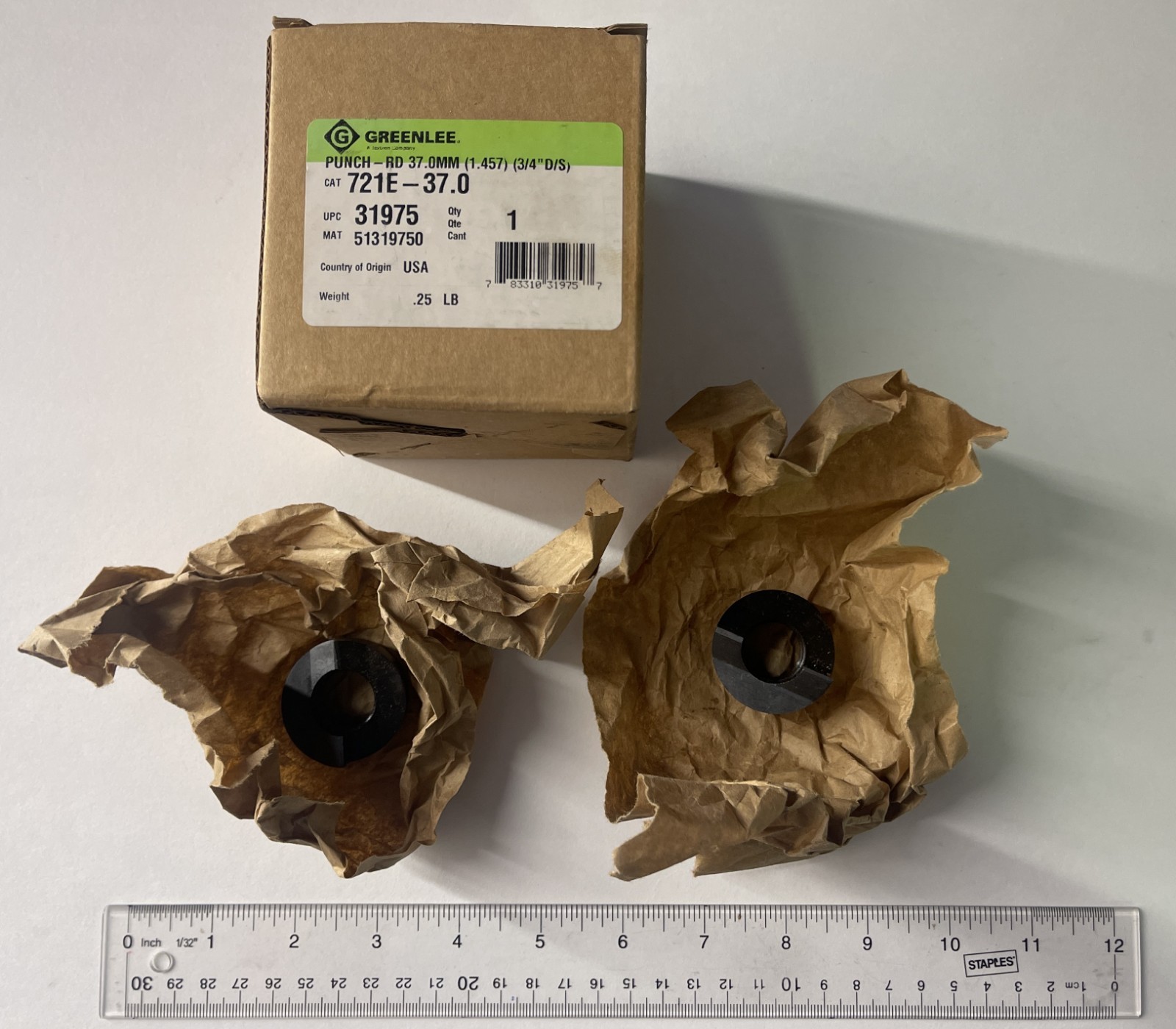 NEW 1-pc GREENLEE 721E-37.0 Punch-Rd 37mm 1.457″ 3/4″ D/S