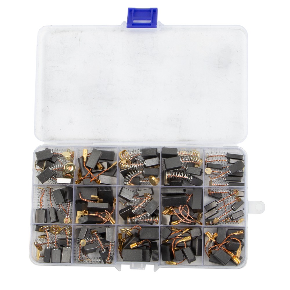 105x 15 Sizes Electric Motor Carbon Brushes Replacement w/ Copper Wire for Drill