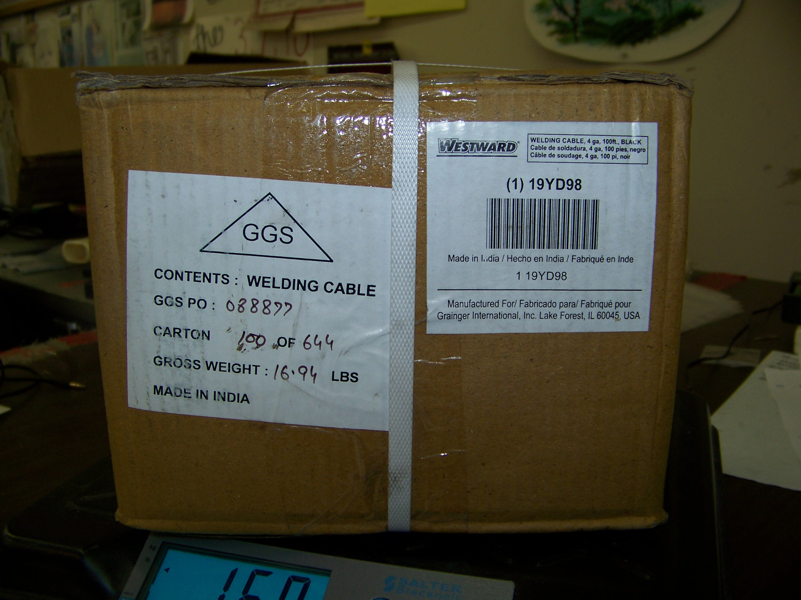 Westward Welding Cable 60 Max. Amps 100 Foot 19YD98 New