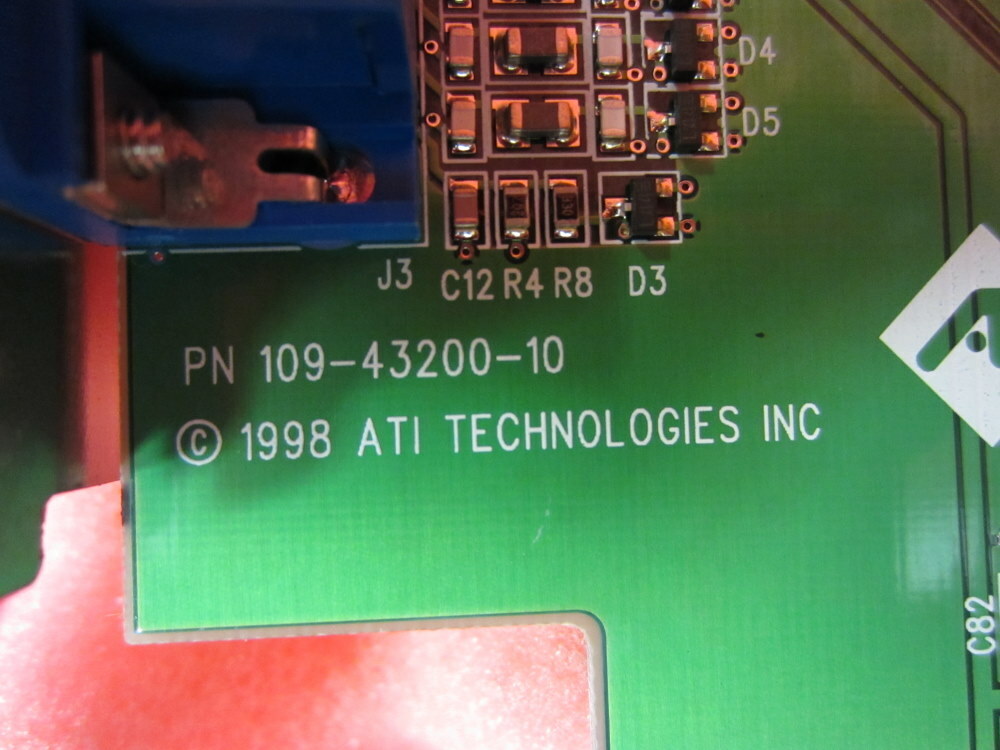 ATI 109-43200-10 3D Rage Pro AGP Video Card 4MB 1094320010