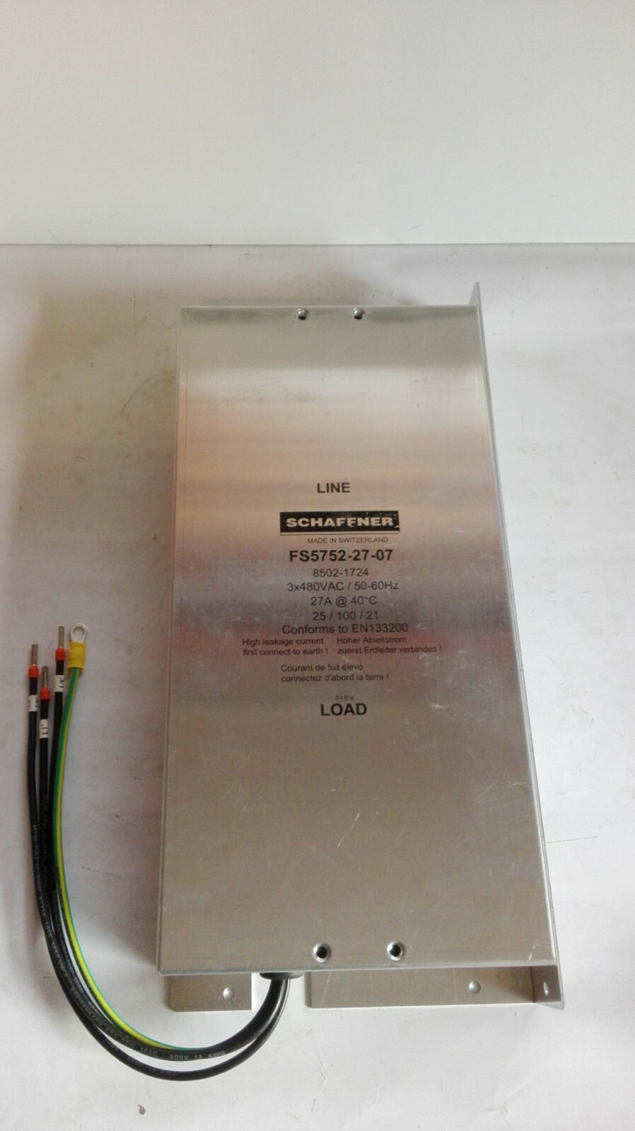 Schaffner Filter Module / 8502-1724 / FS5752-27-07 / 27A, 3x480V