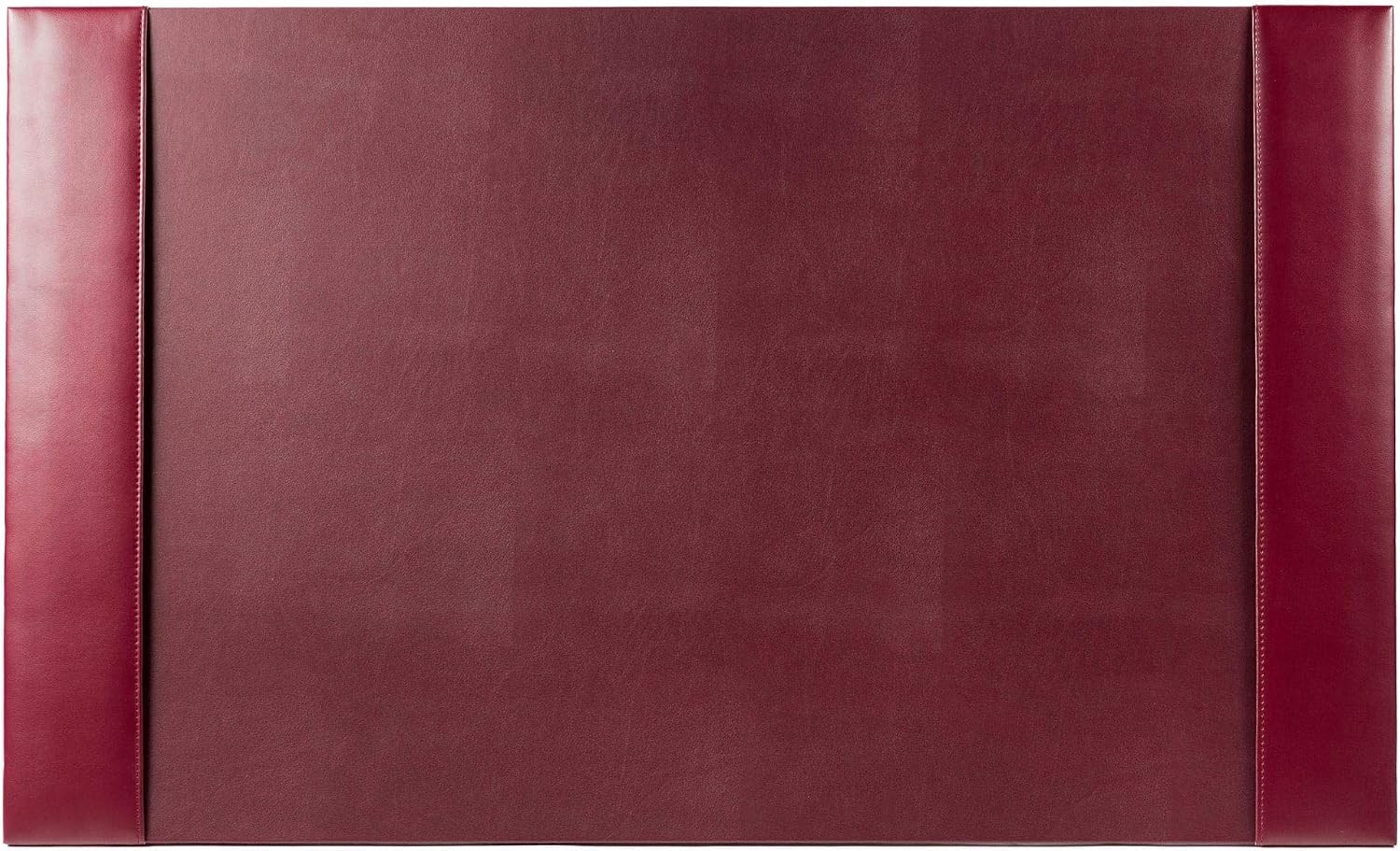 Bonded Leather Desk Pad W/ Side Rails Luxury Leather Desk Blotter Writing Padded