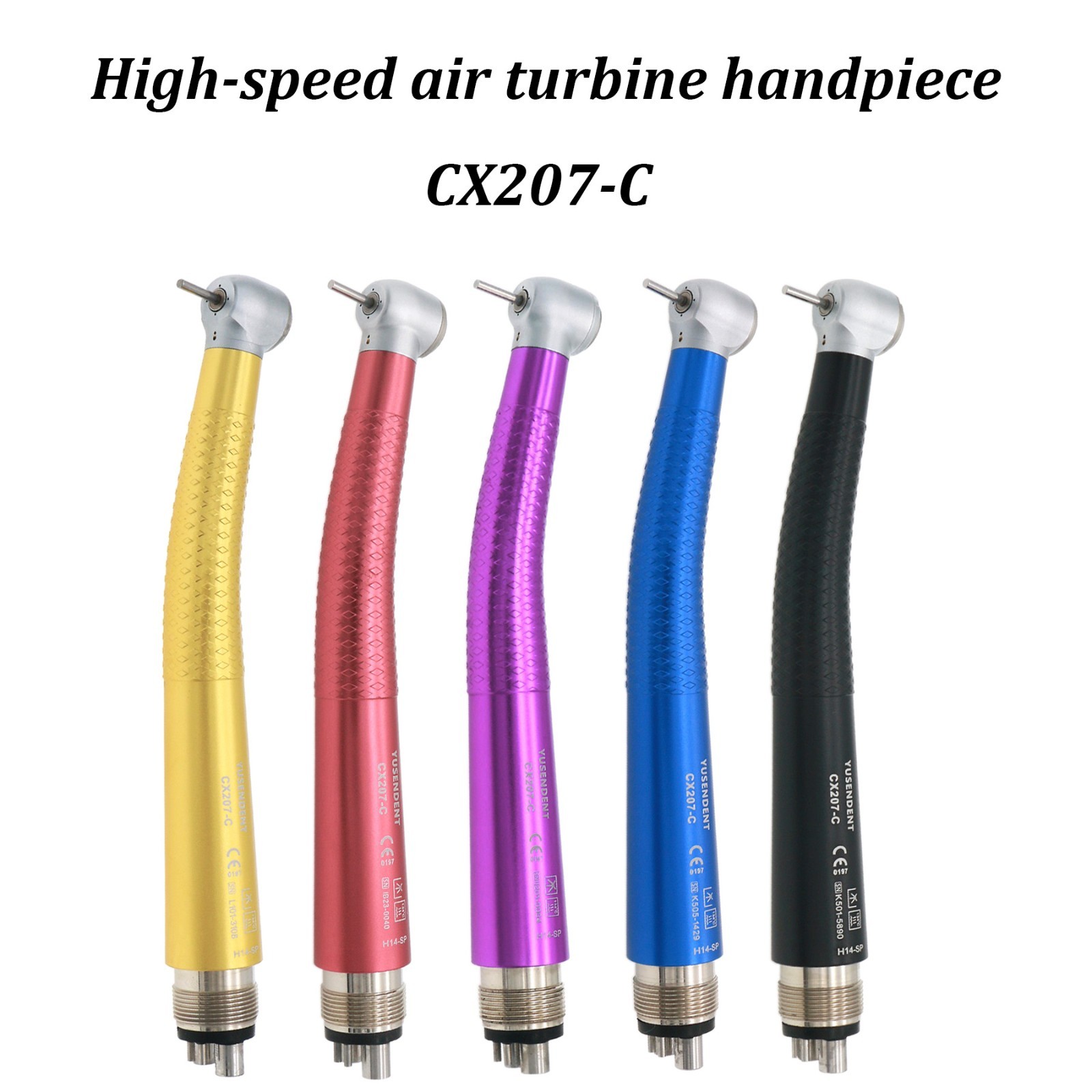 US COXO Dental CX207-C H14 High Speed Air Turbine Colorful Handpiece 4 Hole M4