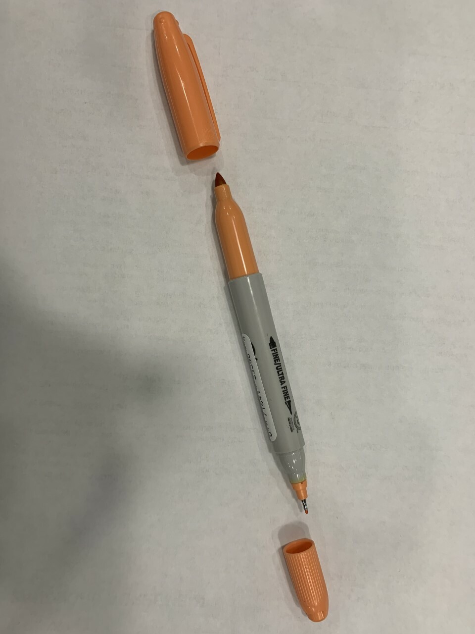 Sharpie 33386 Twin Tip Peach Fine & UF Point Permanent Marker 3-ea