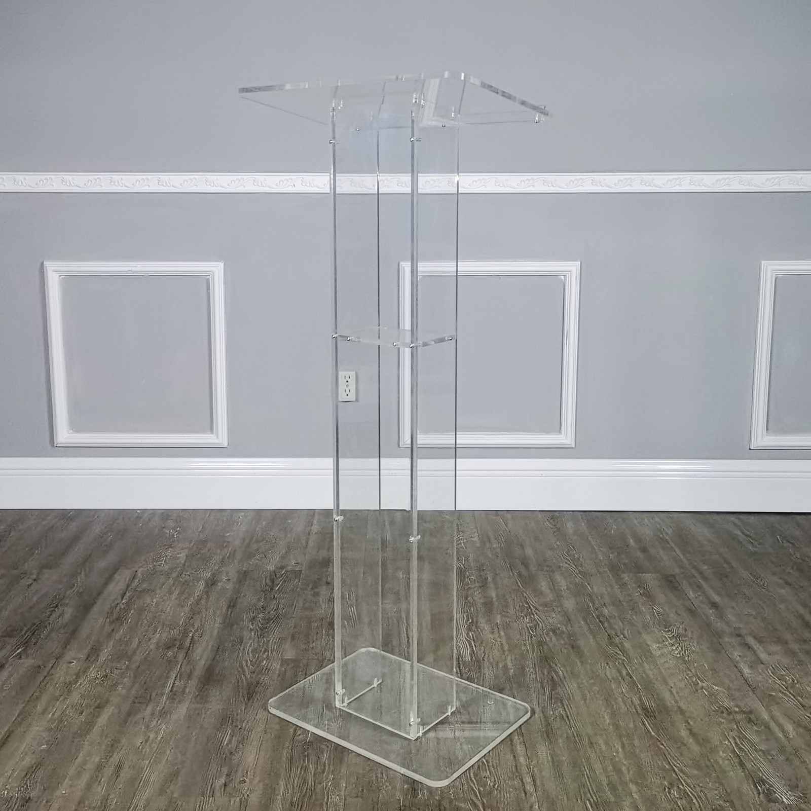Assembled 18″W X 12″D X 42.5″H Acrylic Podium Plexiglass Church School Lectern