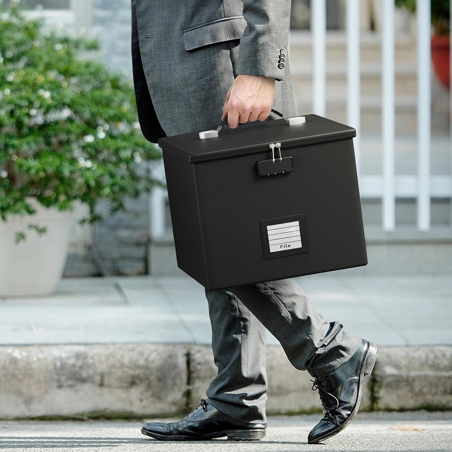 Fire Proof File Box for Documents – Portable Fireproof Document Organizer Box..