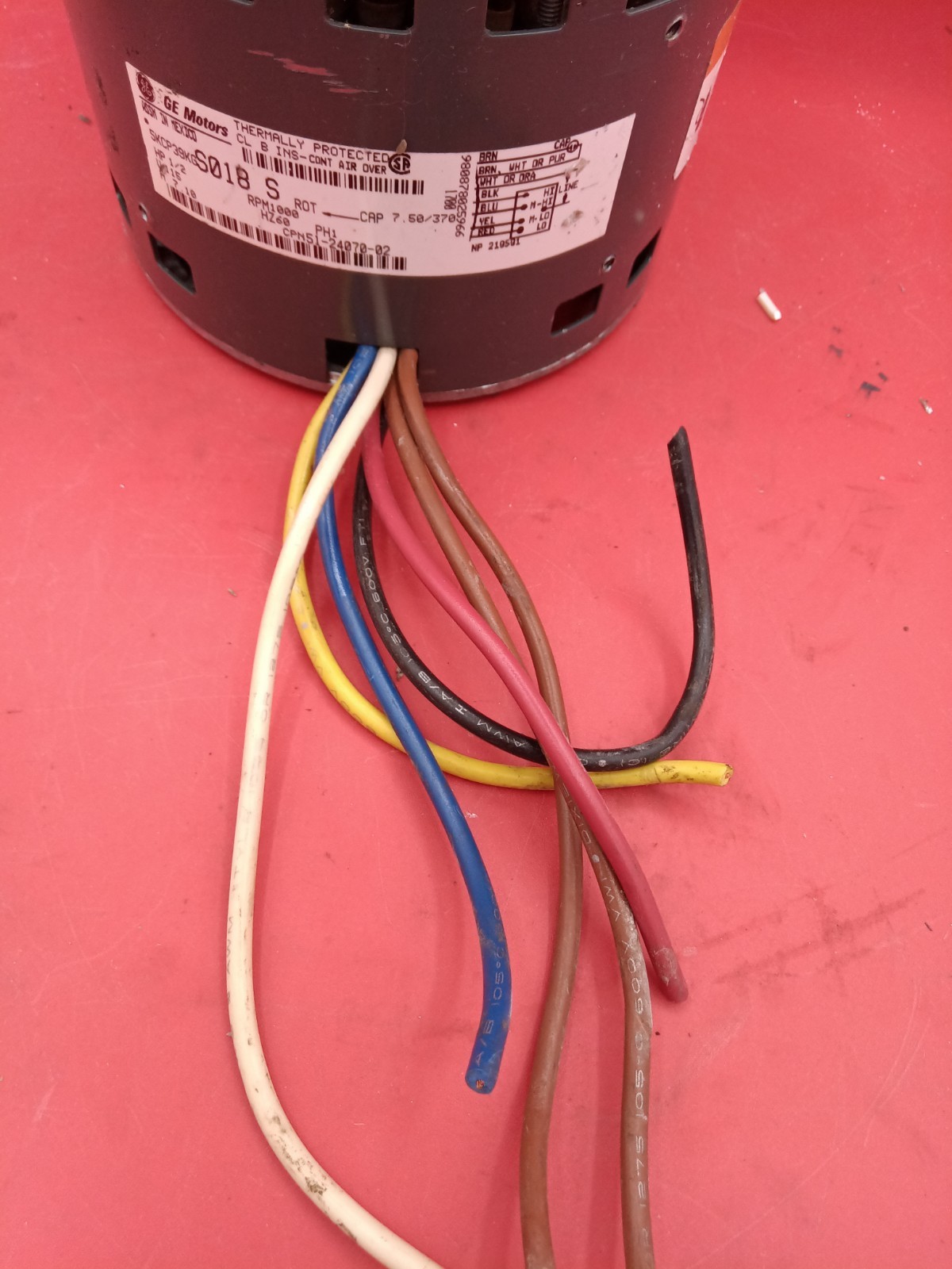 GE 5KCP39KGS018S 51-24070-02 Condenser Fan Motor 1/2HP 115V 1000RPM