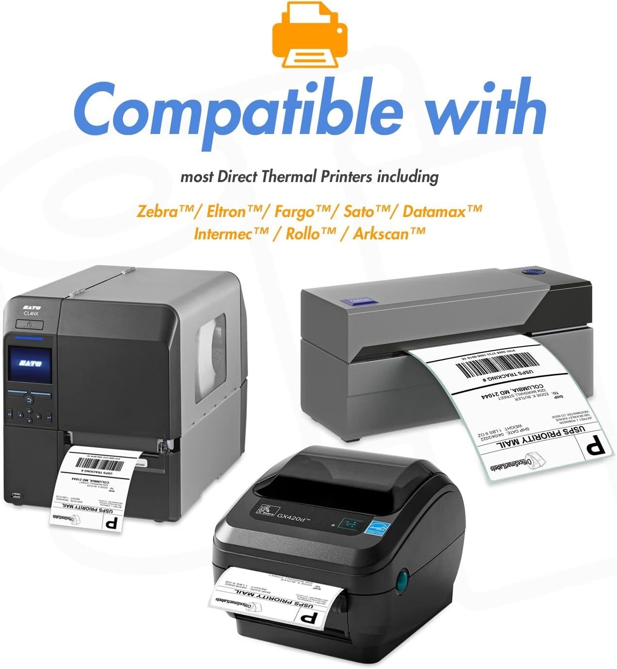 2″ x 1″ Removable Thermal Labels for Rollo & Zebra Printers – 5200 Labels