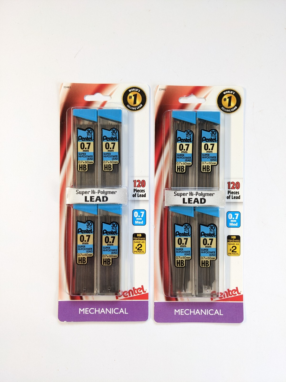 Pentel #2 Mechanical Pencil Super HI Polymer Lead Refill, 0.7mm, 240 Pieces