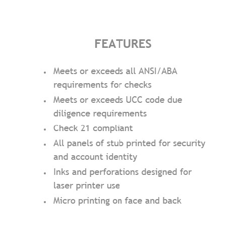 25 Blank Check Stock Paper – Check on Top – Burgundy