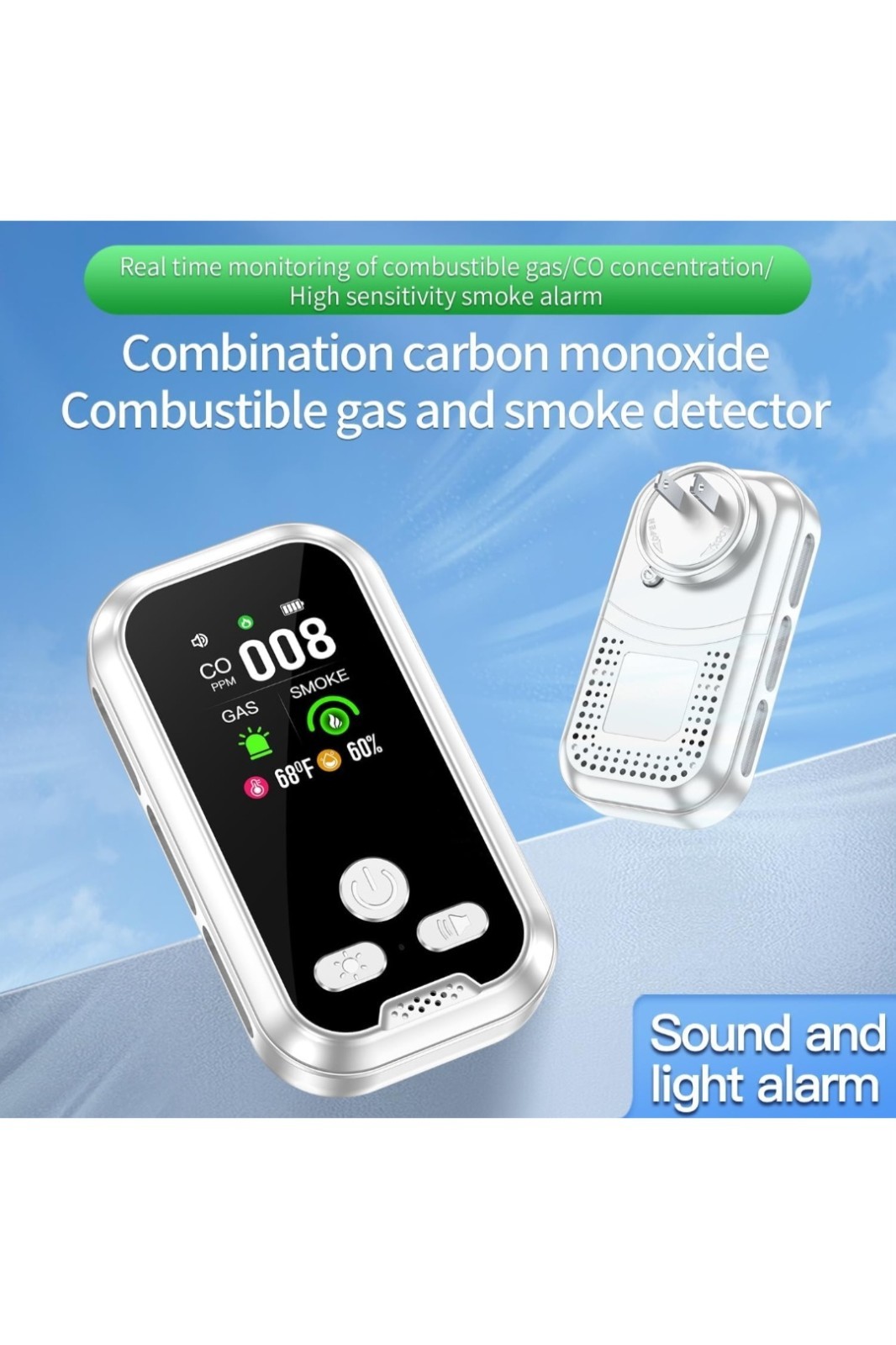 Gedsffati HD11-CGS Combined Smoke Combustible Gas And Carbon Monoxide Alarm