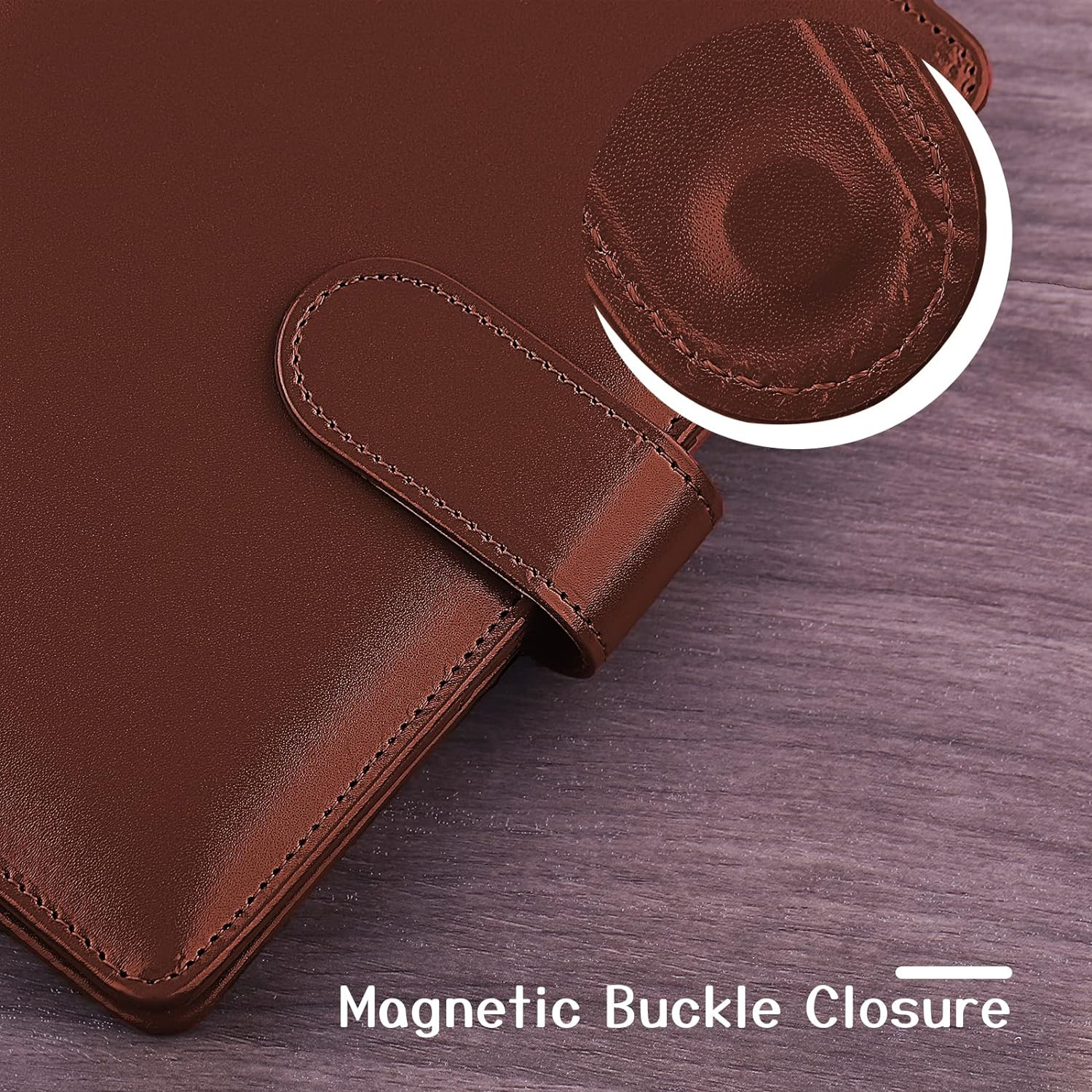 A6 Binder 6 Ring Refillable Notebook Budget Planner for A6 Filler Paper, PU Leat
