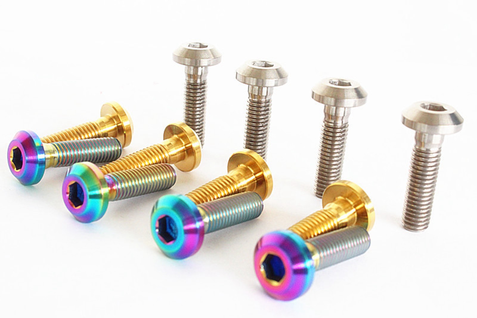 4 PCS M8x24mm/30mm/33mm GR5 Titanium Screw Bolts for Motorcycle Disc Brake