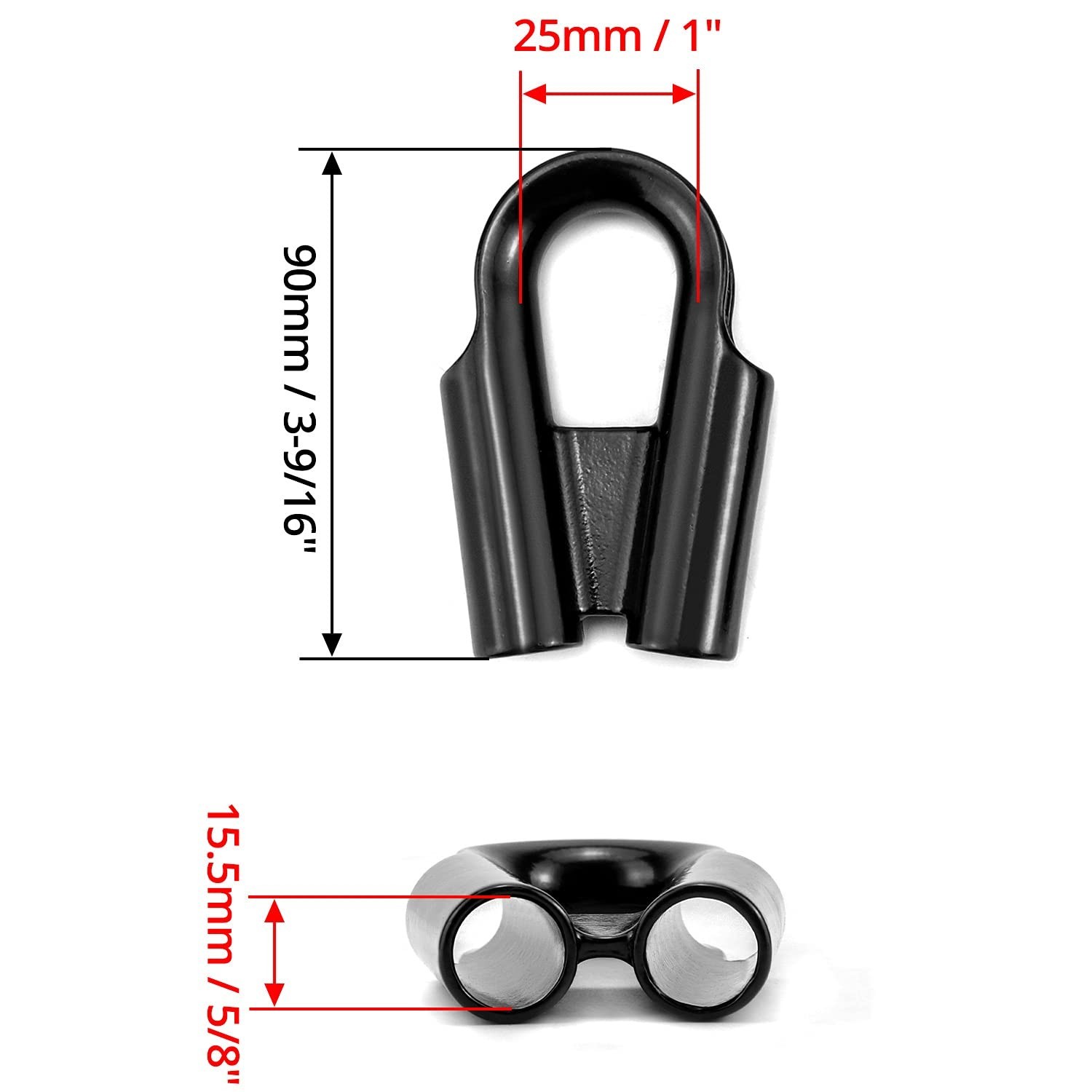 Pack of 2 15mm Wire Rope Thimbles with Industrial Strength and Polished Finish