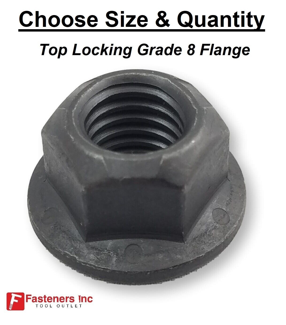 Grade G (Hardened) Flange Locking Nut Black Phos Oil (Choose Size & Quantity)