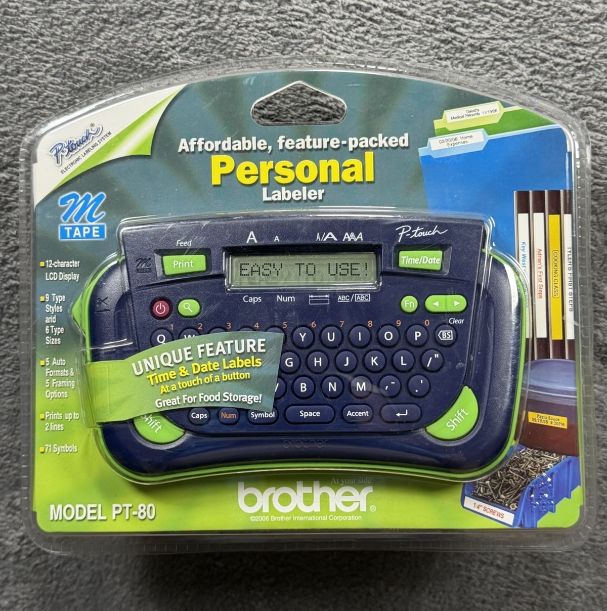 Brother PT-80 P-touch Personal Labeler Electronic Labeling System NEW SEALED