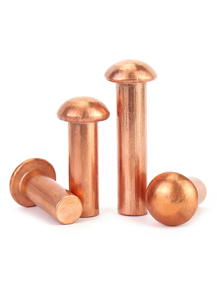 Solid Copper Round Button Head Rivets DIN660 1.5mm 2mm 2.5mm 3mm 4mm 5mm 6mm 8mm