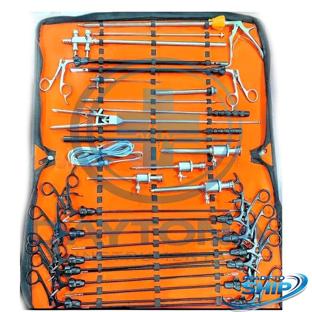 German Grade 28 Pcs Laparoscopic Surgery Set Laparoscopy Endoscopy Instruments