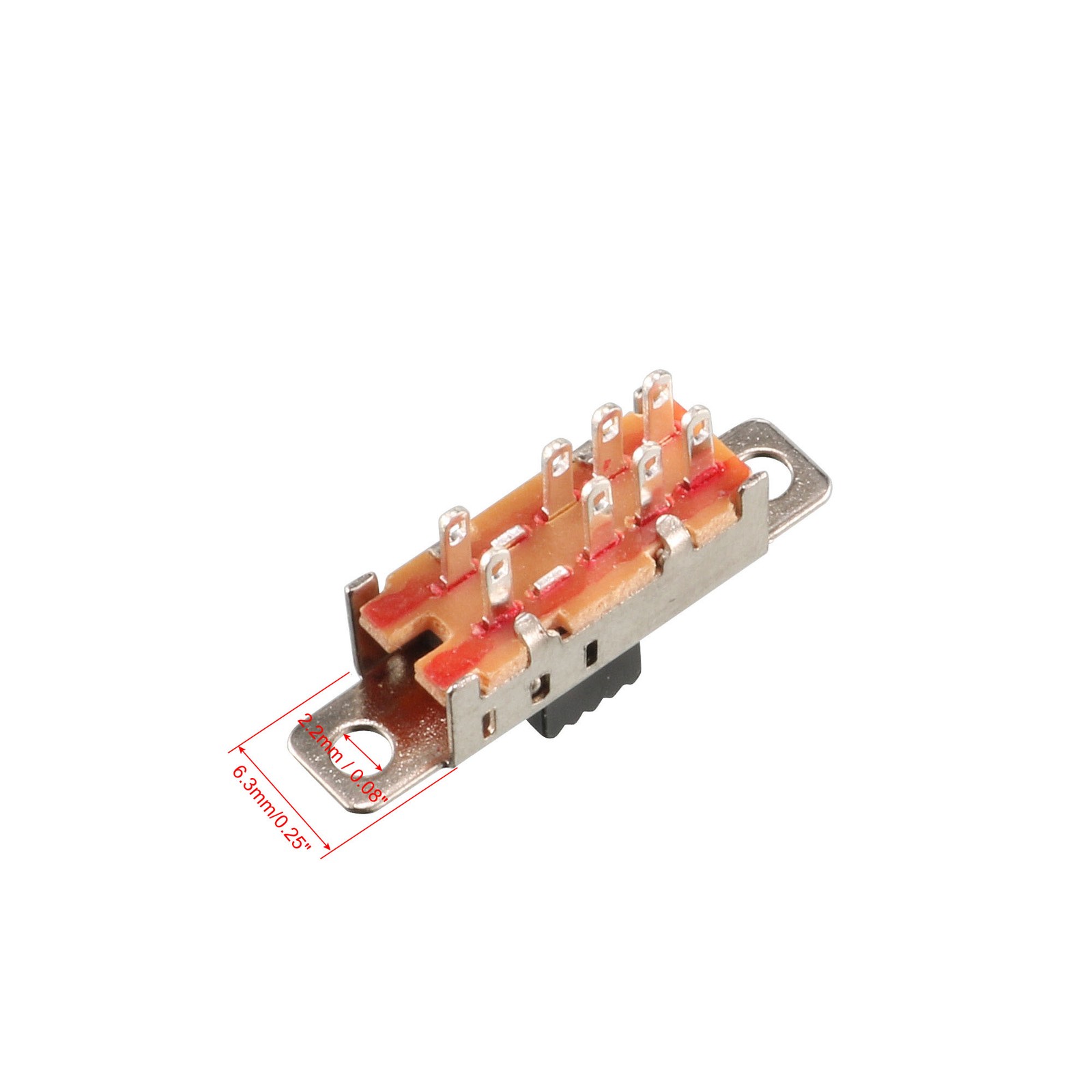 5 PCS 2P3T Mini Slide Switch On/On/On DP3T 3 Position 8 Pin PCB