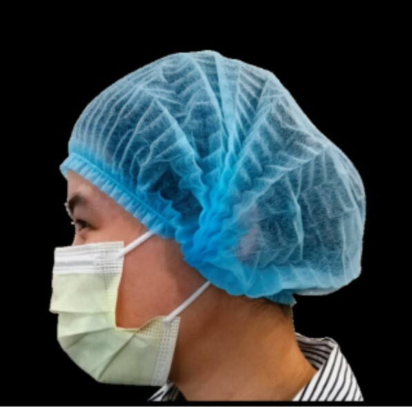 1000 Case – Medline 24″ Blue Bouffant Cap Non Woven Disposable Hairnet CRI1404A