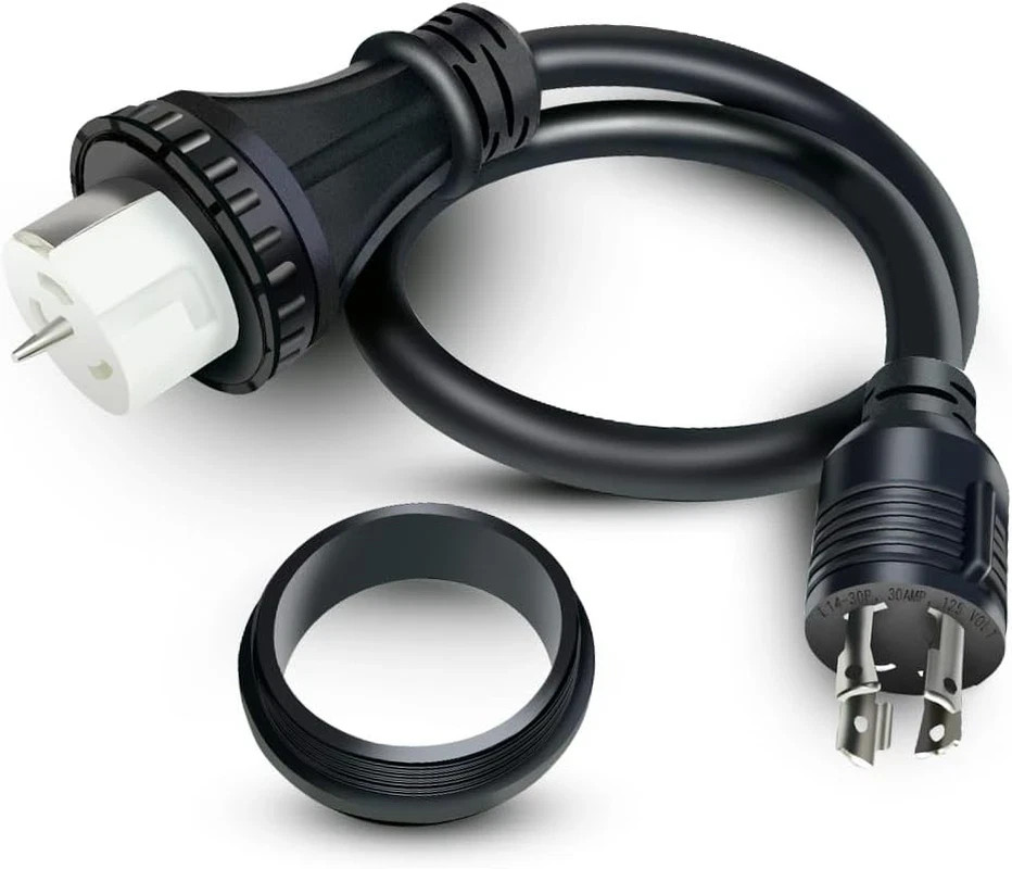 NEMA 3Ft L14-30P to 50A SS2-50R with Locking Ring 120V/240 30 Amp 4 Prong Male t