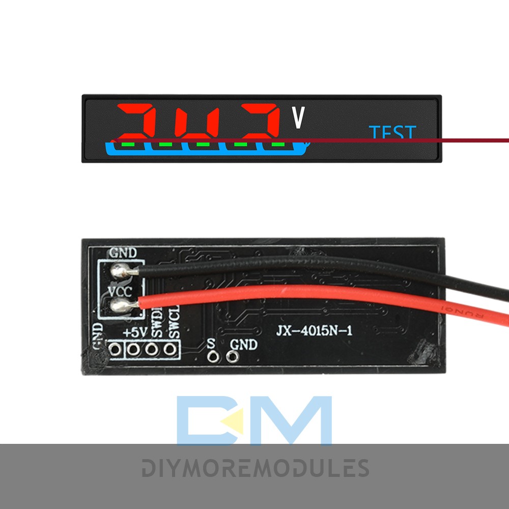 LED Voltage Acid/Li-ion Battery Level Indicator Display Panel w/Power-Off Memory